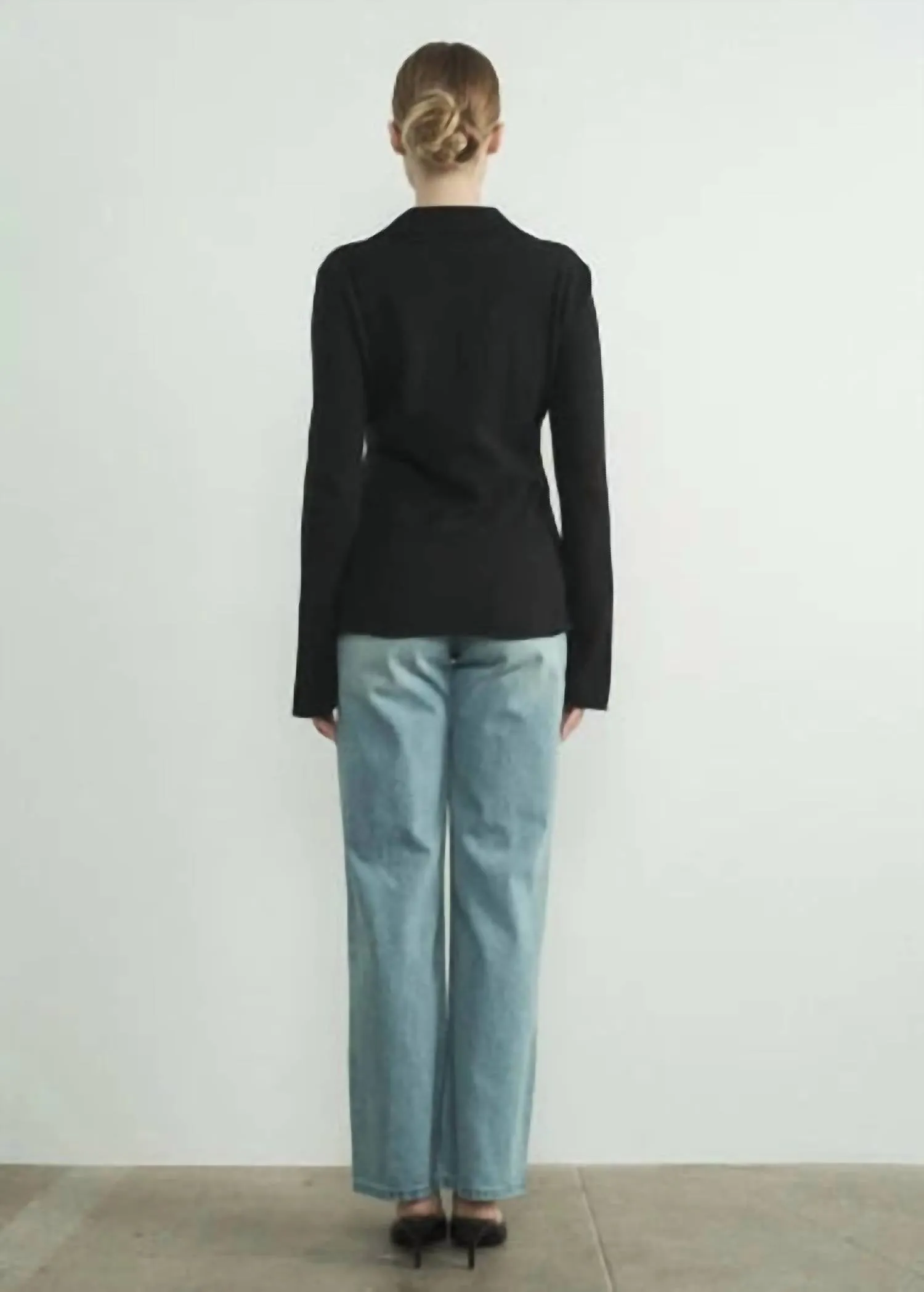 Aaron & Amber - Front Center Slit Collar Sweater