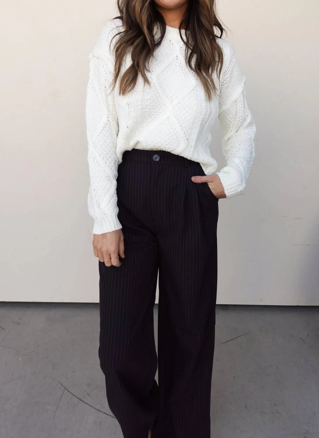 Aemi   Co - Cableknit Crewneck Sweater