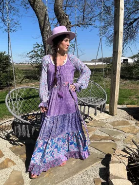 Bohemian Foral Maxi Dress - Lavender Haze