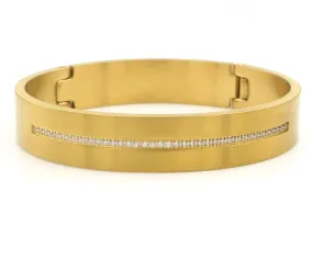 Center Row Wide Gold Bangle Bracelet