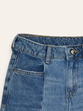 Cut and Sew Flared Jeans