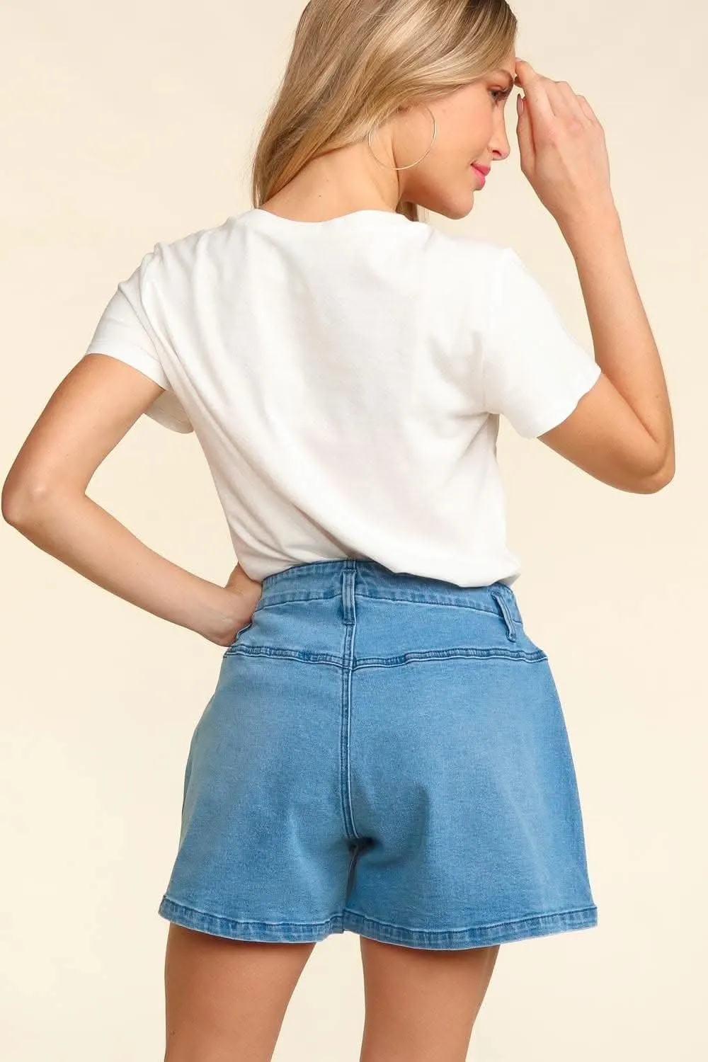 Haptics high rise denim shorts