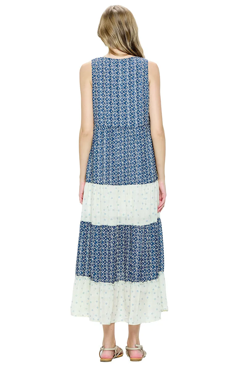 Long Dress Floral Ruffle Tiered