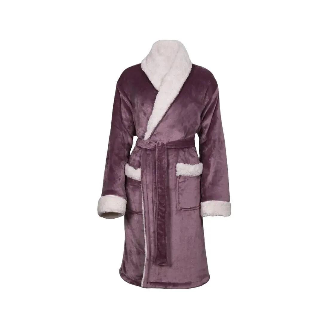 Personalised Sherpa Fleece Dressing Gown - Front and Back Embroidery