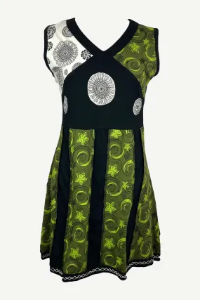 R 10 Women's Gypsy Tribal Boho Knit Cotton Asymmetrical Printed Maxi Dress