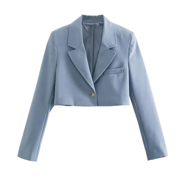 SINGLE BUTTON CROPPED BLAZER