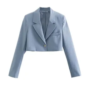 SINGLE BUTTON CROPPED BLAZER
