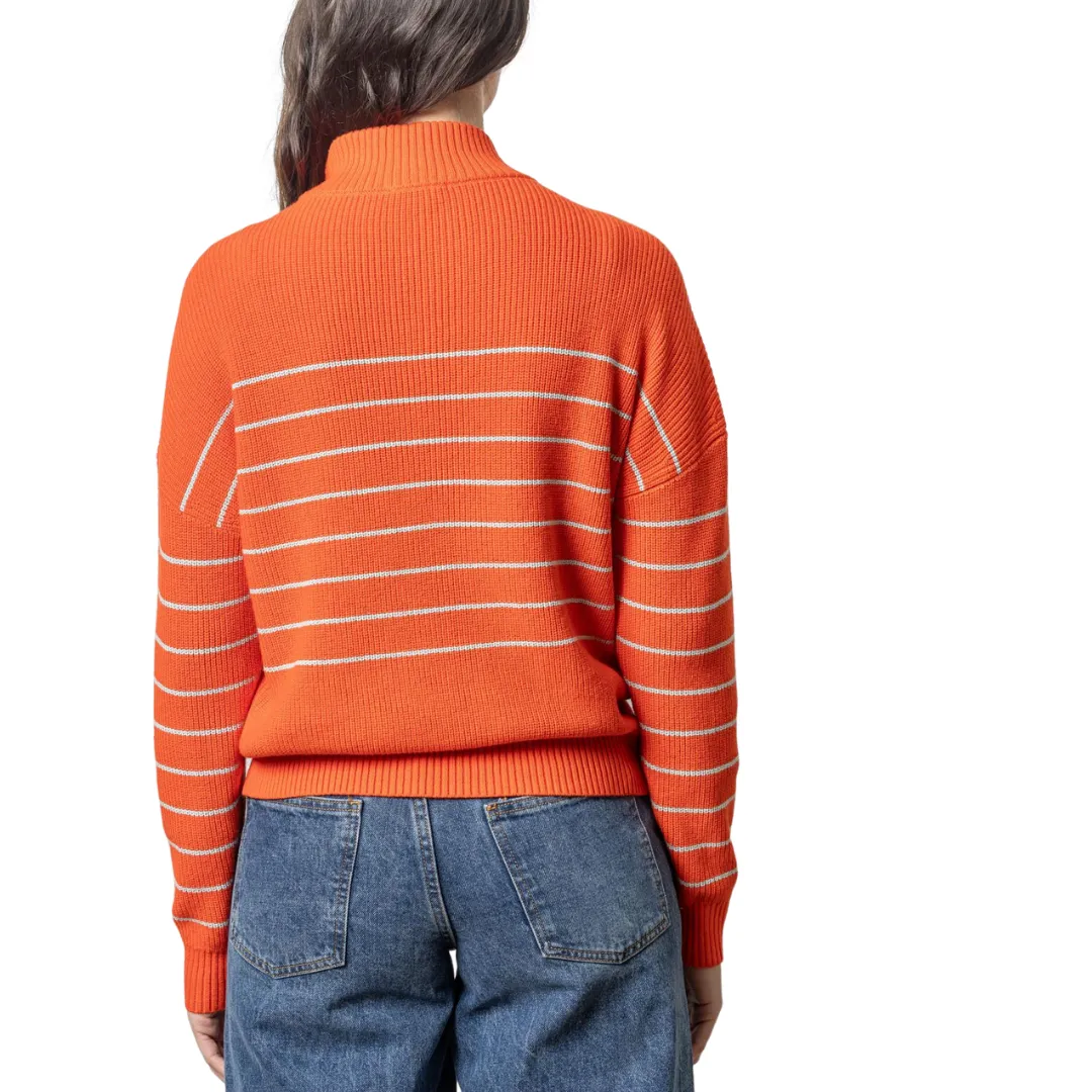 Striped Zip Front Sweater