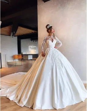 White Ball Gown With Lace