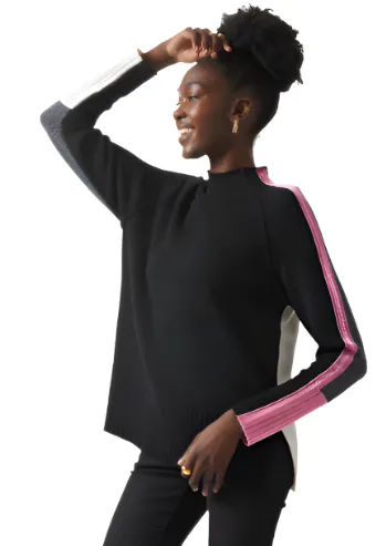 Zaket & Plover Intarsia Funnel Neck Sweater-50% OFF