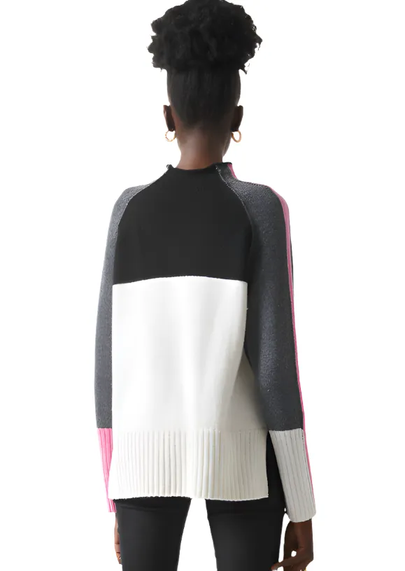 Zaket & Plover Intarsia Funnel Neck Sweater-50% OFF