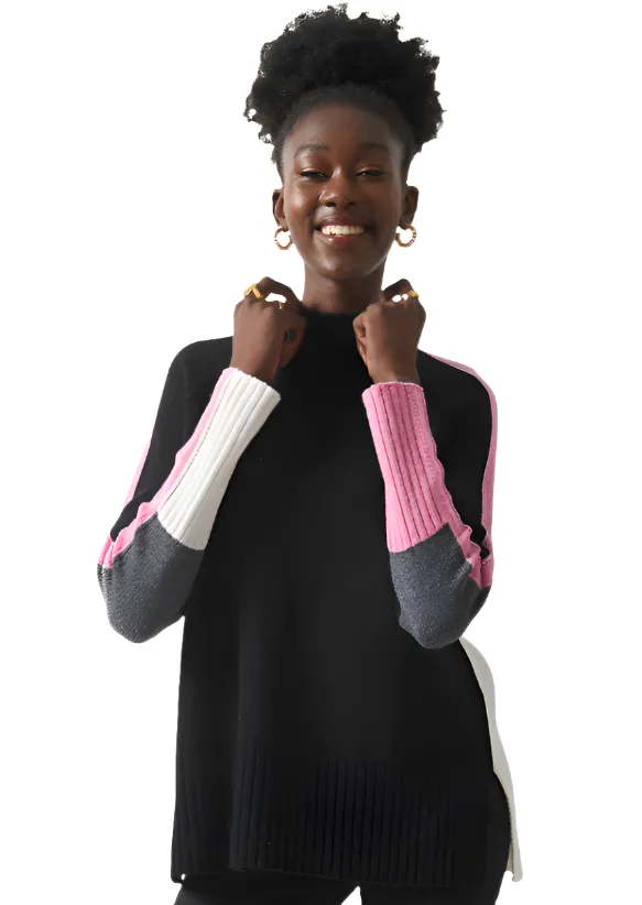 Zaket & Plover Intarsia Funnel Neck Sweater-50% OFF